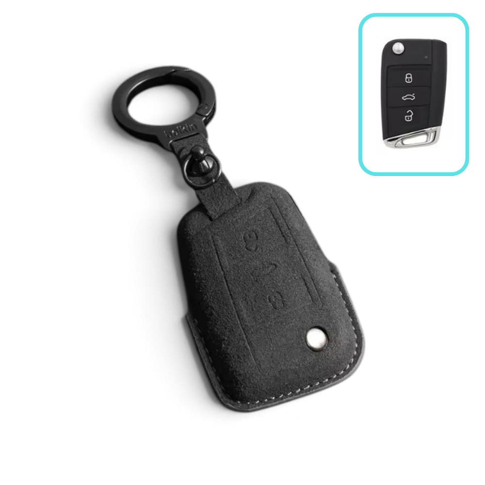 Alcantara Volkswagen Key Case – Protective Key Fob Cover VW Polo Golf Jetta Touareg T-Roc Tiguan