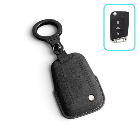 Alcantara Volkswagen Key Case – Protective Key Fob Cover VW Polo Golf Jetta Touareg T-Roc Tiguan